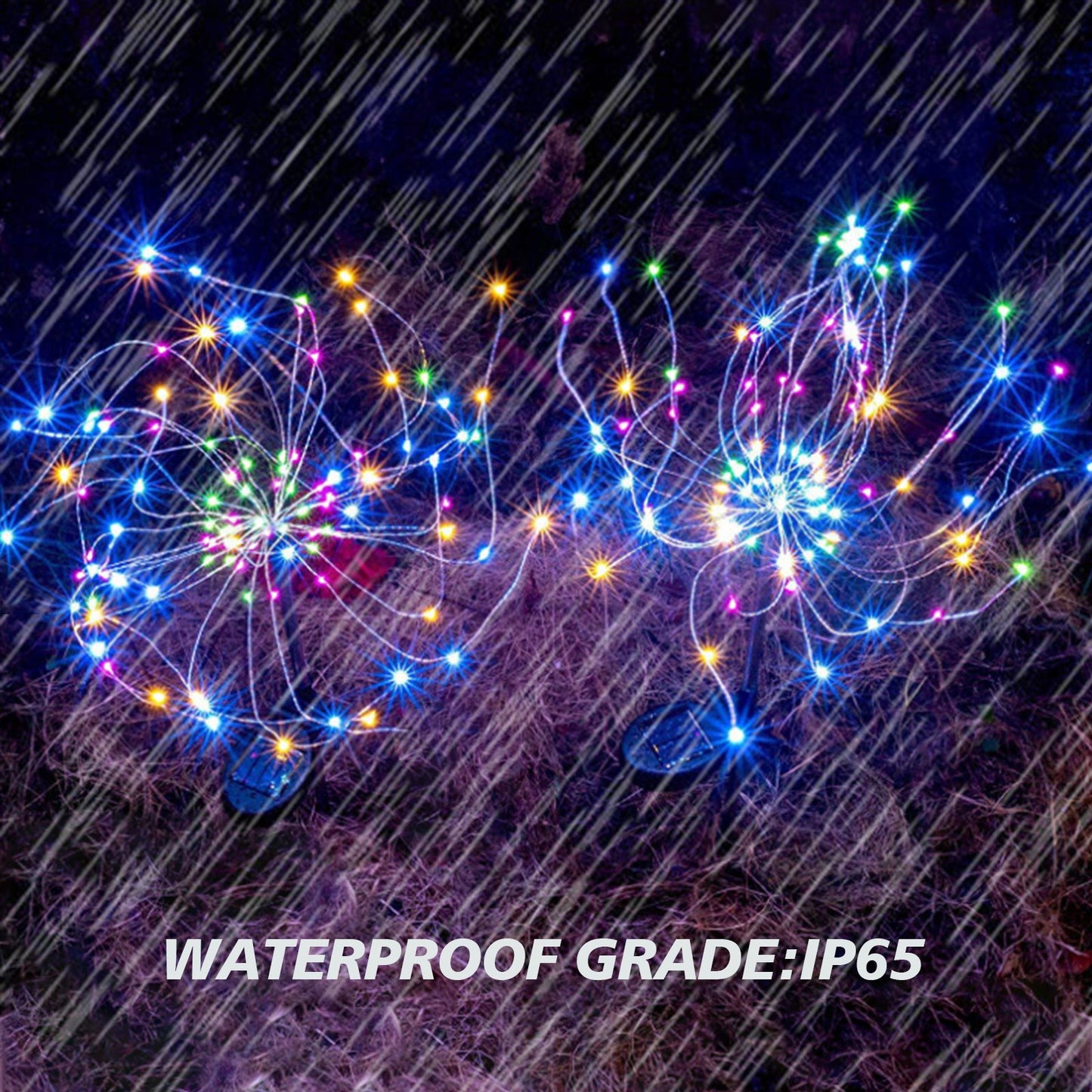 2 Pack - Solar Firework Outdoor Lights, 120 LED Waterproof Solar Garden Lights