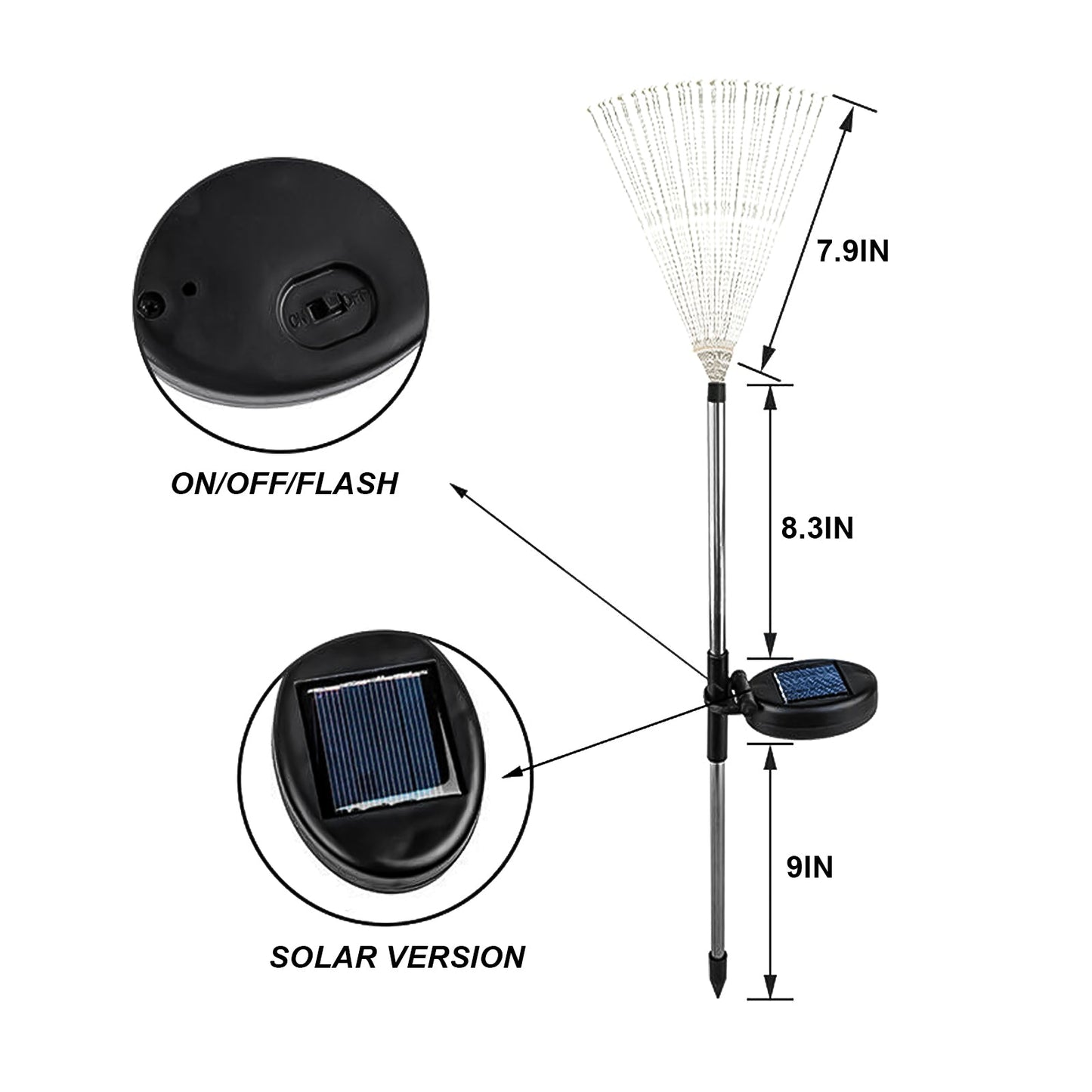 2 Pack - Solar Firework Outdoor Lights, 120 LED Waterproof Solar Garden Lights