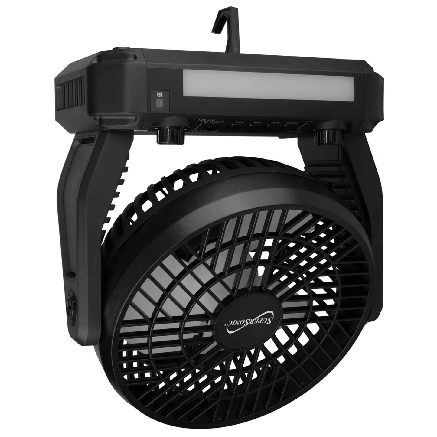 Supersonic Solar-Powered BT Speaker-Fan with FM Radio & LED Flashlight