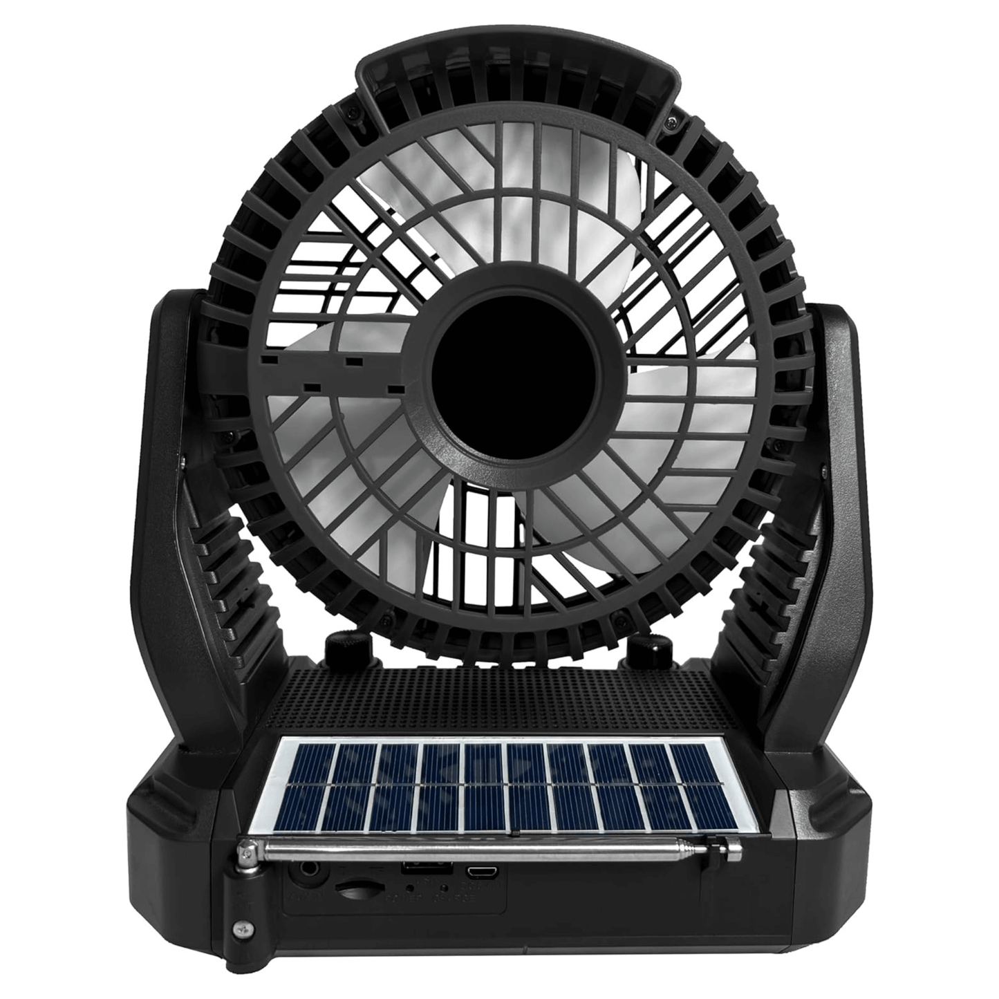 Supersonic Solar-Powered BT Speaker-Fan with FM Radio & LED Flashlight